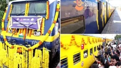 Photo of कोईम्बतूर येथून निघालेली भारतातील पहिली खासगी रेल्वे आज सकाळी शिर्डीत पोहचली. ८१० प्रवाशांनी केला पहिला प्रवास