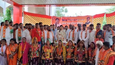 Photo of ” उदयनगर जि. प. सर्कलमध्ये कमळ फुलणारच ” श्वेताताईंनी व्यक्त केला विश्वास; उदयनगरमध्ये शेकडो युवकांनी केला भाजपात प्रवेश