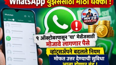 Photo of WhatsApp युझर्ससाठी मोठा धक्का ! १ ऑक्टोबरपासून ‘या’ मेसेजसाठी मोजावे लागणार पैसे ​व्हॉट्सॲपने बदलले नियम; मोफत उत्तर देण्याची सुविधा आता होणार बंद !