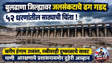 Photo of बुलढाणा जिल्ह्यावर जलसंकटाचे ढग गडद; ५२ धरणांतील साठ्याची चिंता ! खरीप हंगाम उध्वस्त, रब्बीवरही दुष्काळाचे सावट; पिण्याचे पाणी आणि शेतीसाठी पाणी आरक्षणाचे प्रशासनासमोर दुहेरी आव्हान